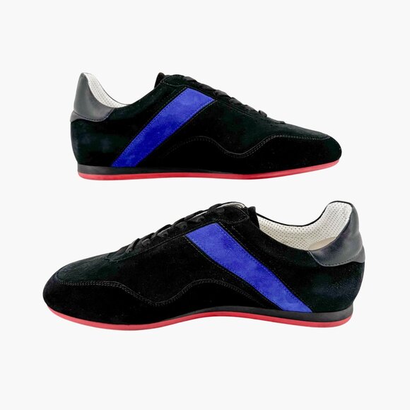 Christian Louboutin My K Low Top Sneakers Size 39.5 US 9.5 Black Blue Suede - Picture 11 of 14